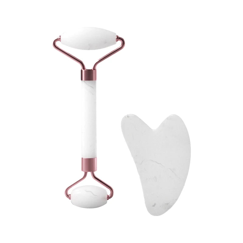 Rolo de Pedra de Jade + Gua Sha para massagem facial
