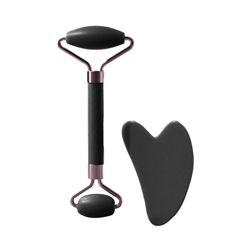 Rolo de Pedra de Jade + Gua Sha para massagem facial