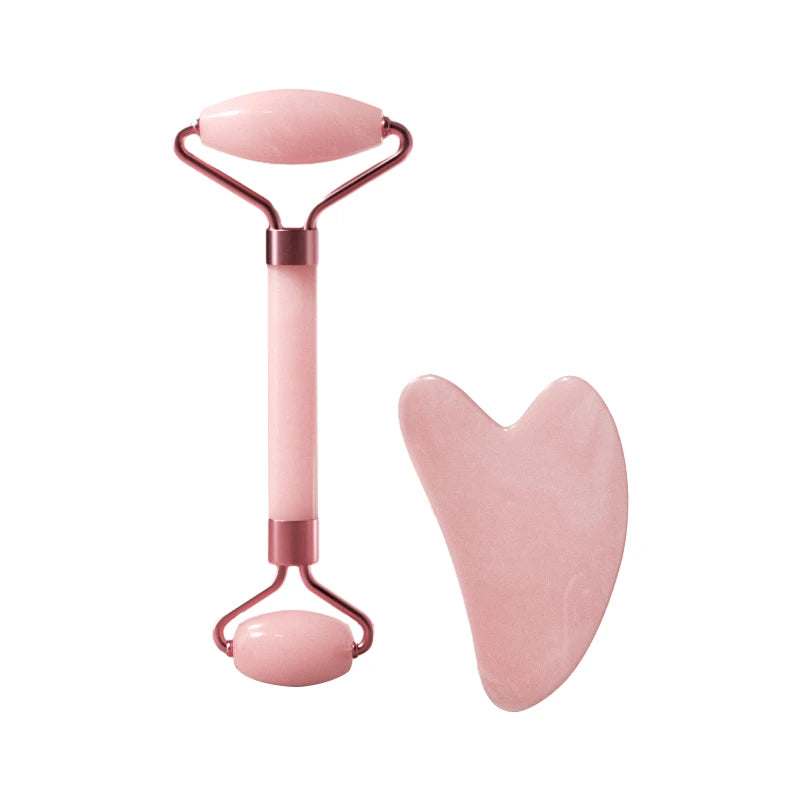 Rolo de Pedra de Jade + Gua Sha para massagem facial